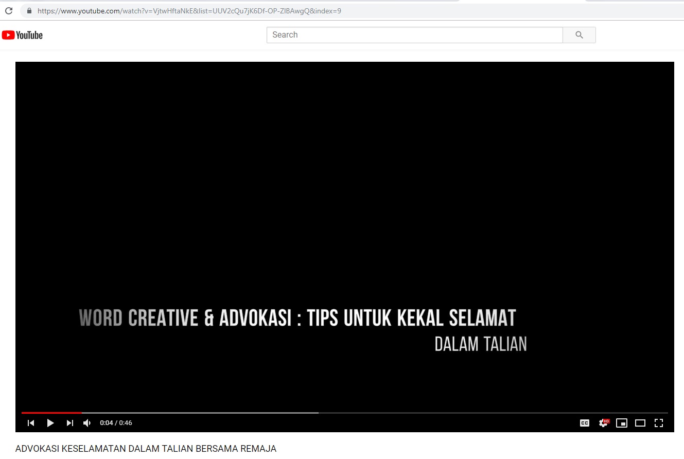 ADVOKASI KESELAMATAN DLM TALIAN 2018