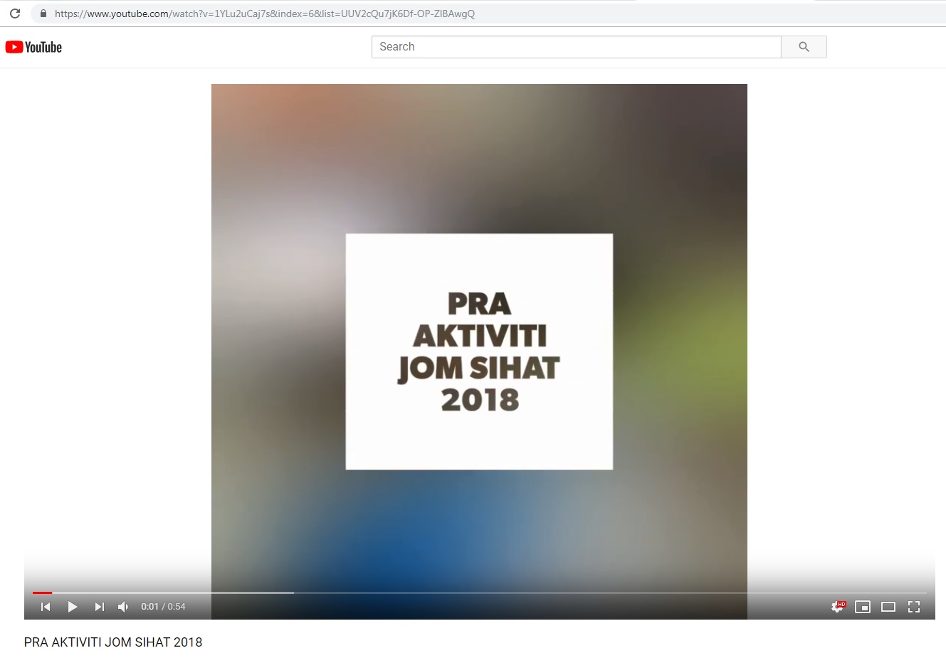 PRA AKTIVITI JOM SIHAT 2018