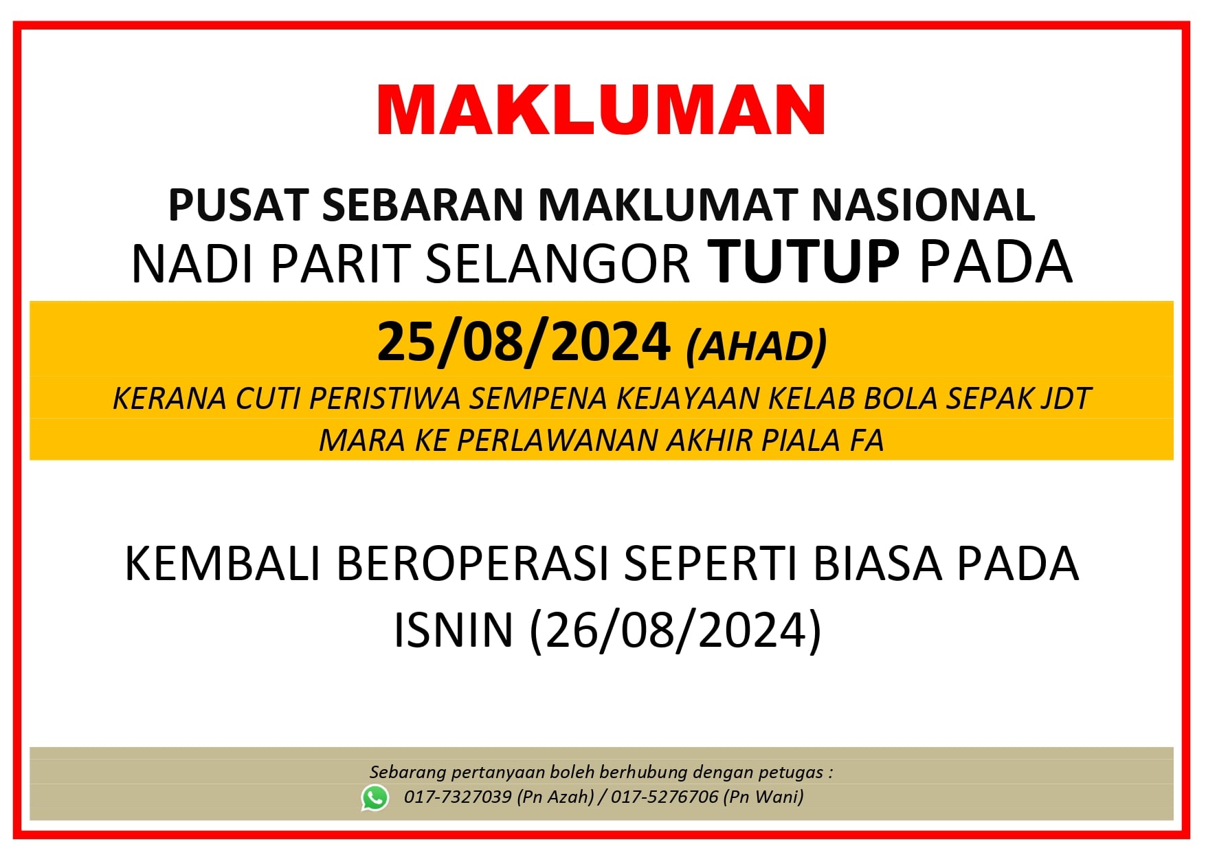 NOTIS PENUTUPAN NADI